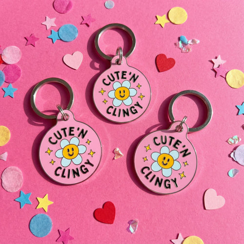 Cute 'N Clingy Pink - QR Code ID Tag