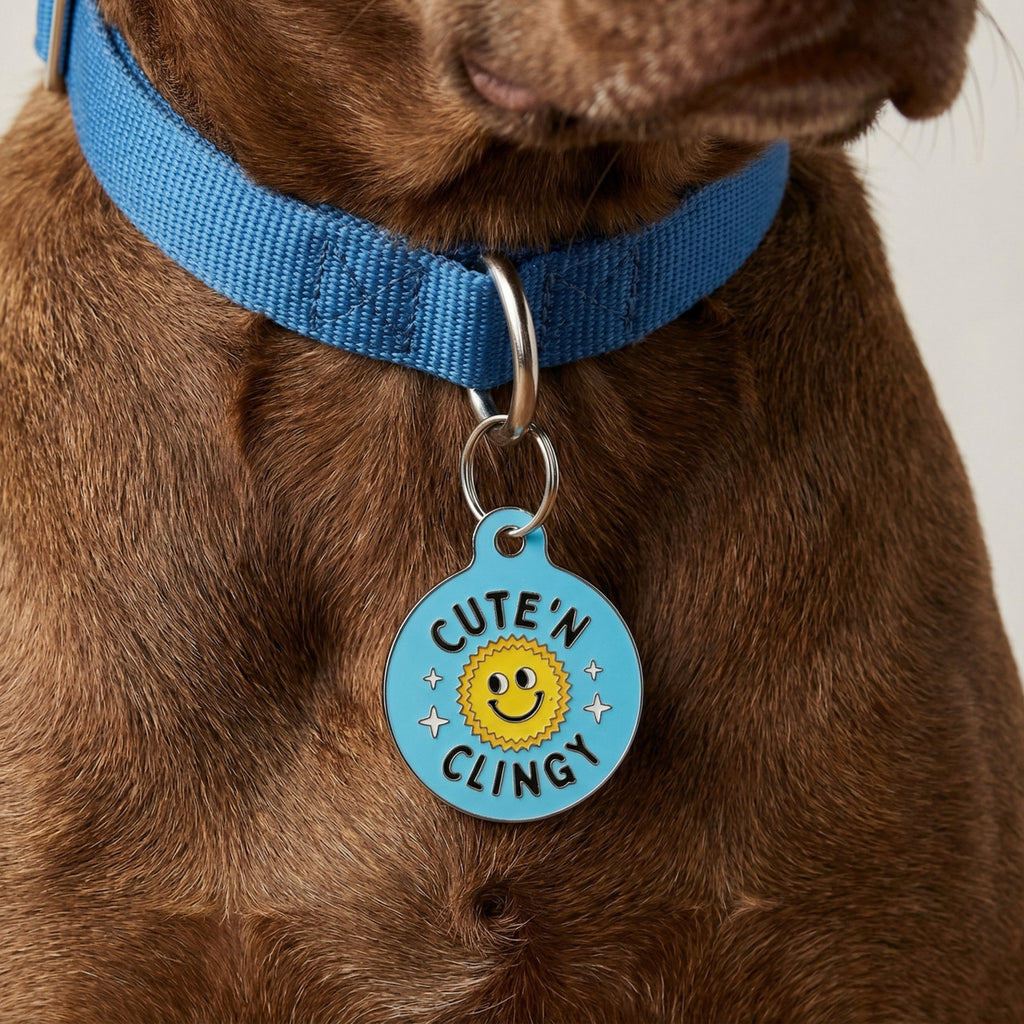 Cute 'N Clingy Blue - QR Code ID Tag