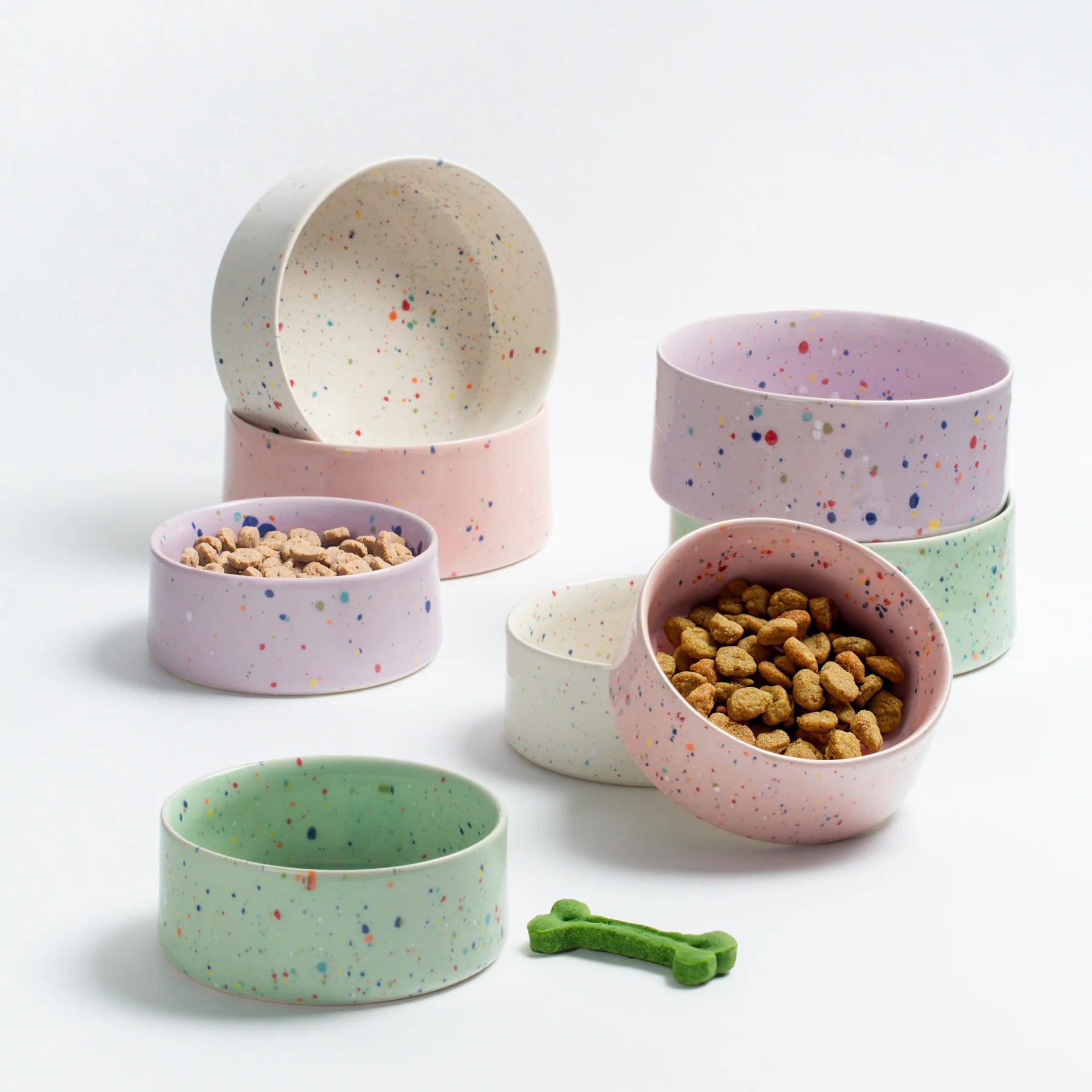 New Party Pet Bowl Set - Pink
