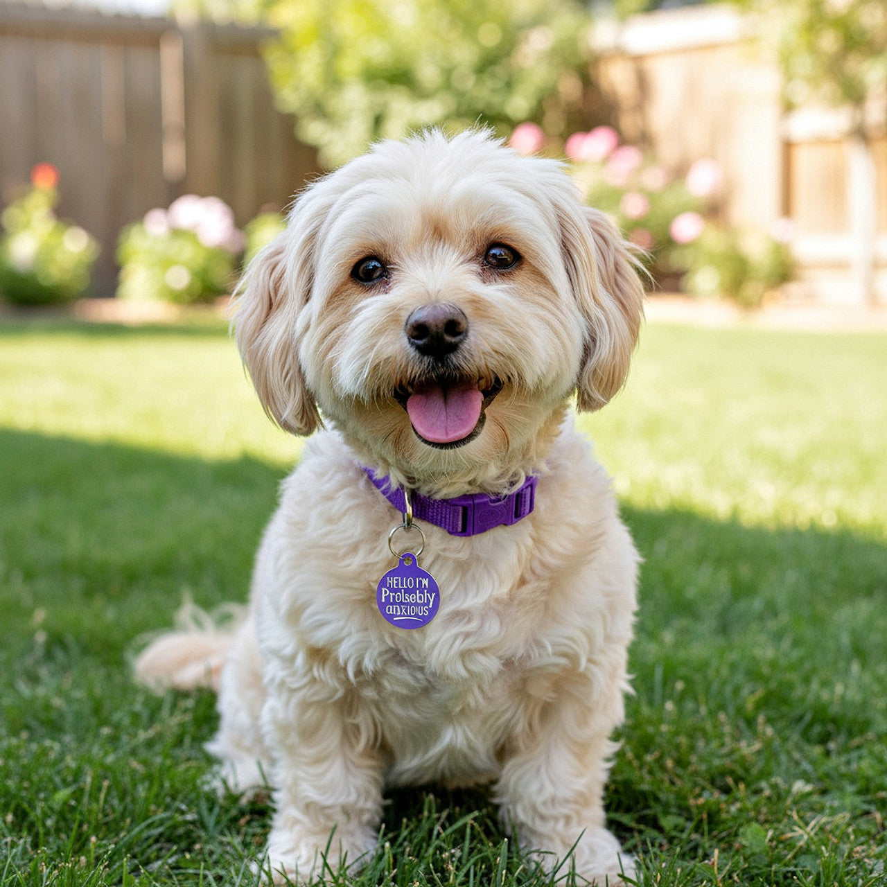 Hello I'm Anxious Purple - QR Code ID Tag