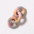 Colourful knotted felt link dog toy