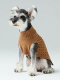 Pet knitted sweater vest in toffee colour
