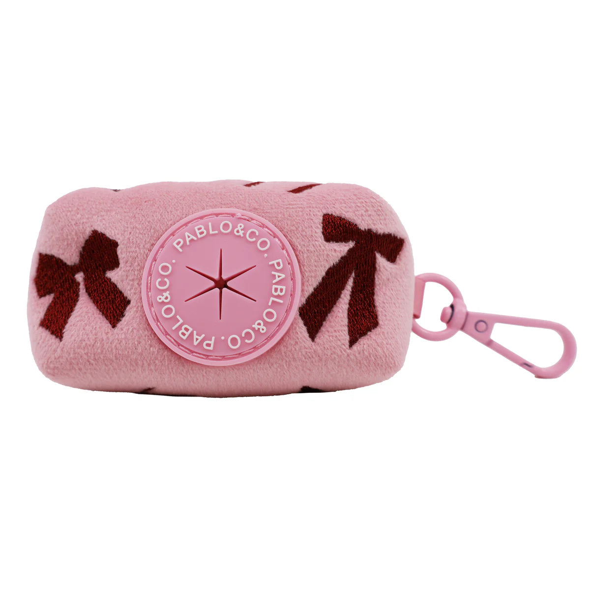 Velvet Blush Bows Poop Bag Holder
