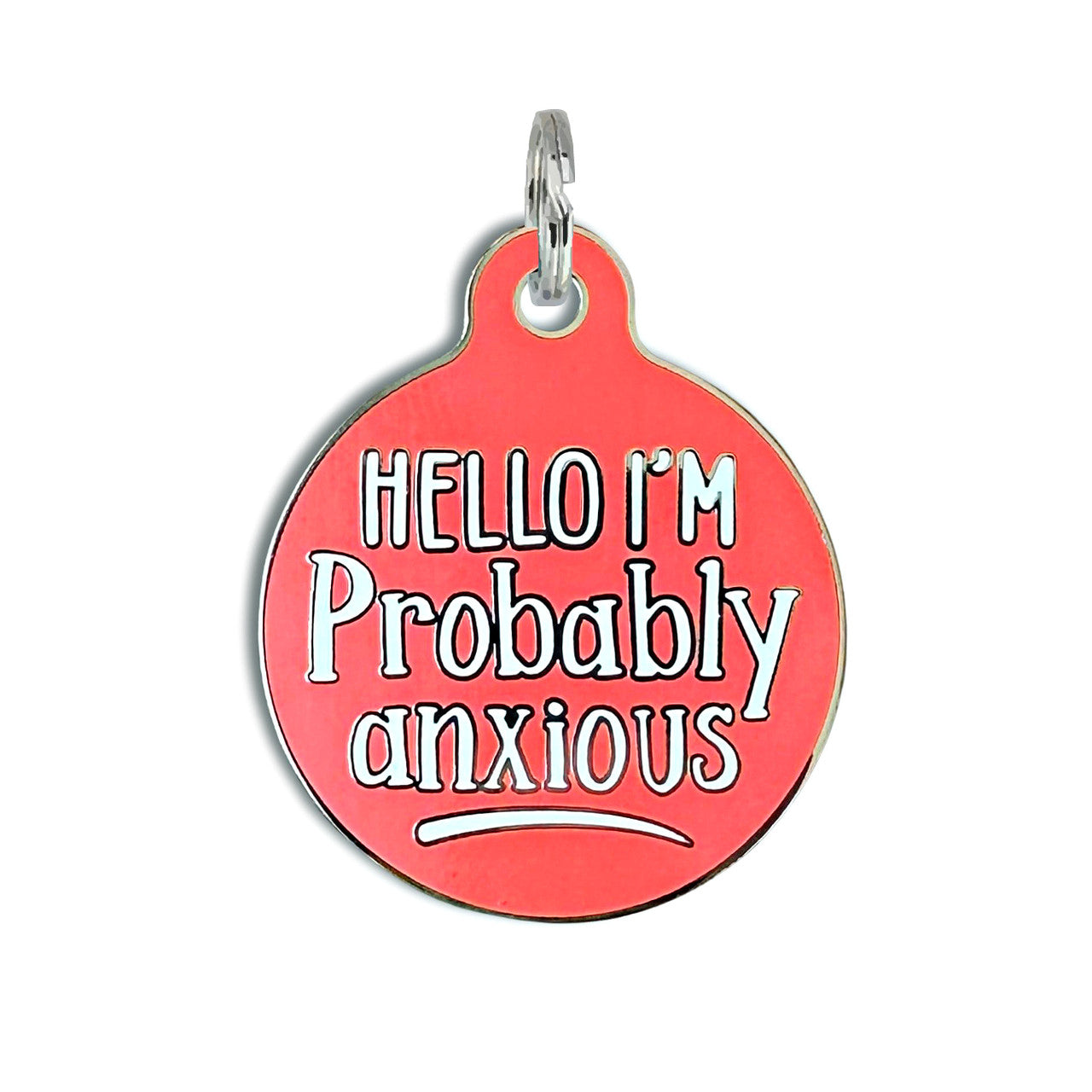 Hello I'm Anxious Coral - QR Code ID Tag