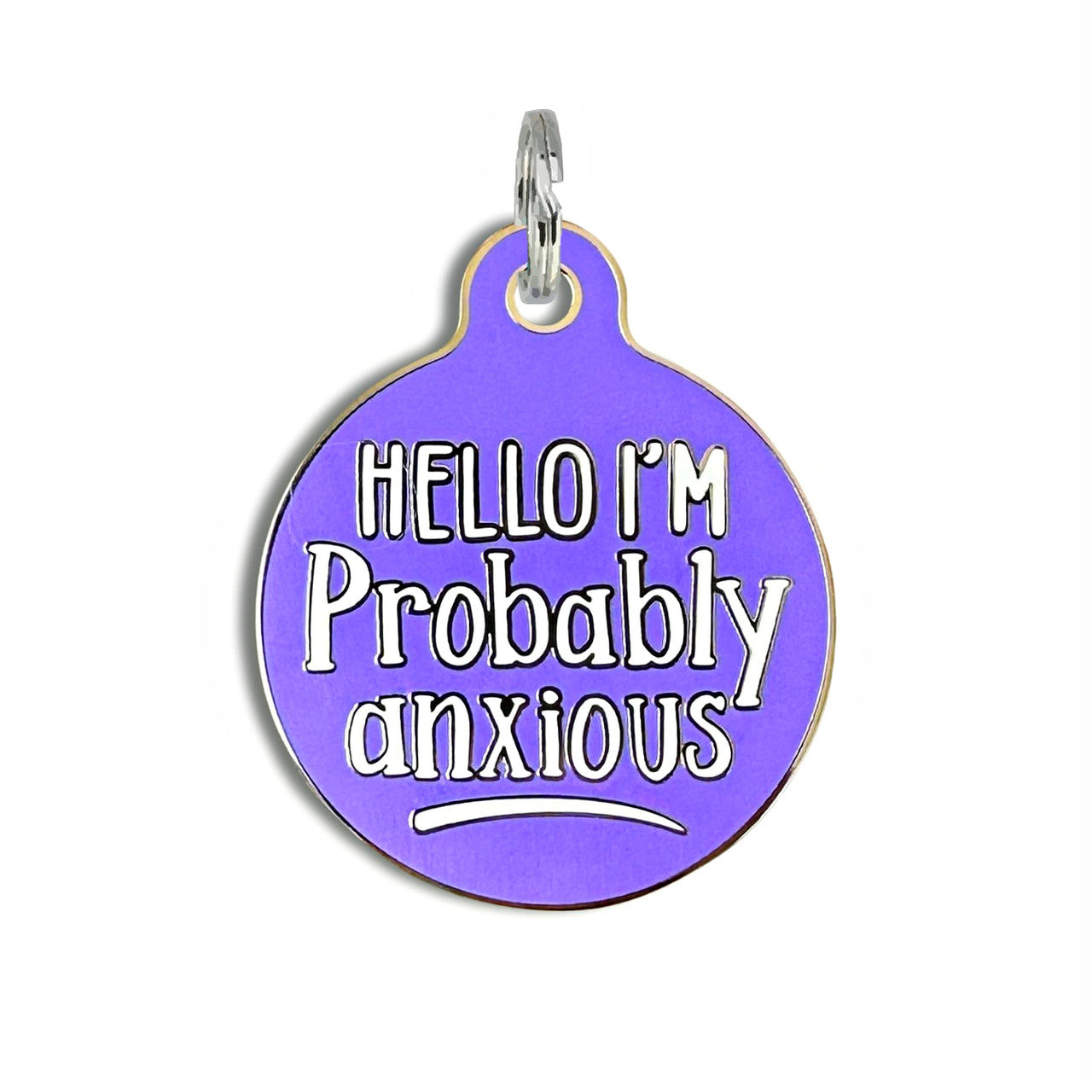 Hello I'm Anxious Purple - QR Code ID Tag