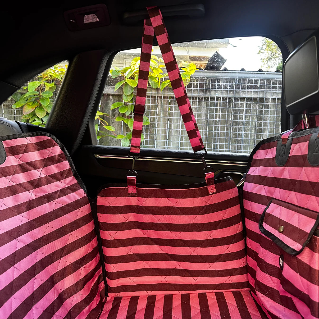Deluxe Hard Base Hammock Car Seat Cover - Blushing Stripes