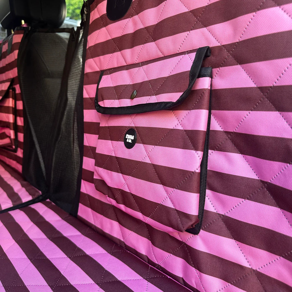 Deluxe Hard Base Hammock Car Seat Cover - Blushing Stripes