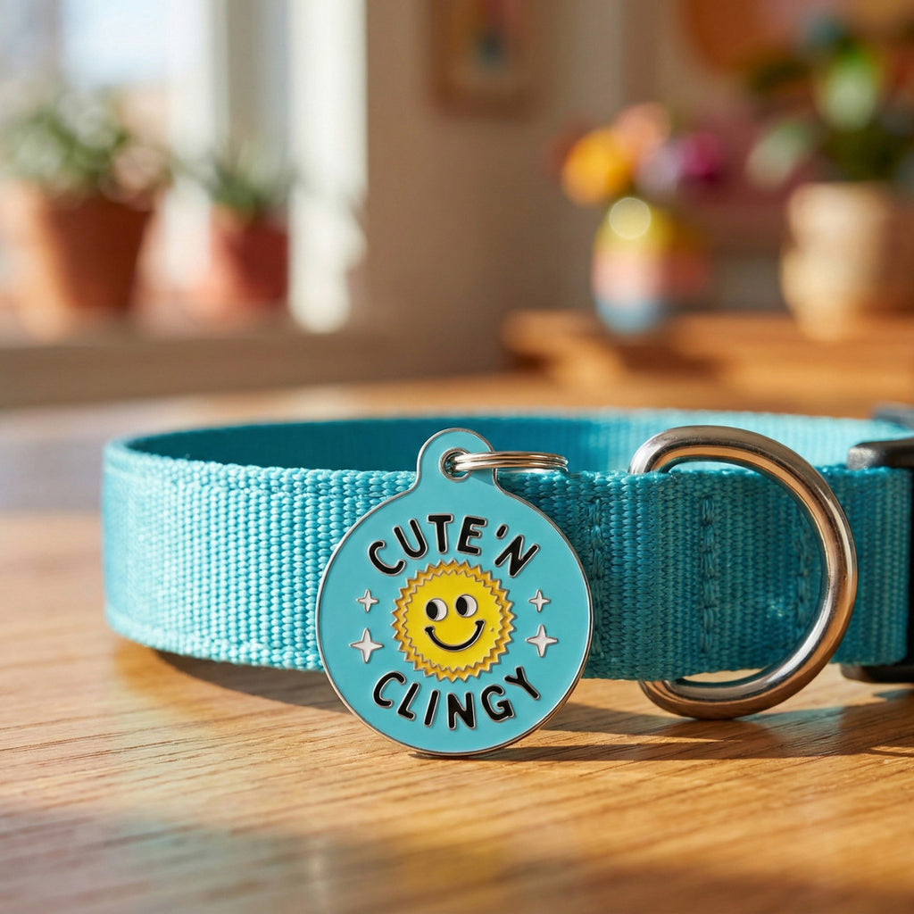 Cute 'N Clingy Blue - QR Code ID Tag