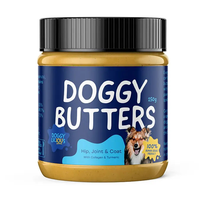 Jar of Doggy Butters on a white background
