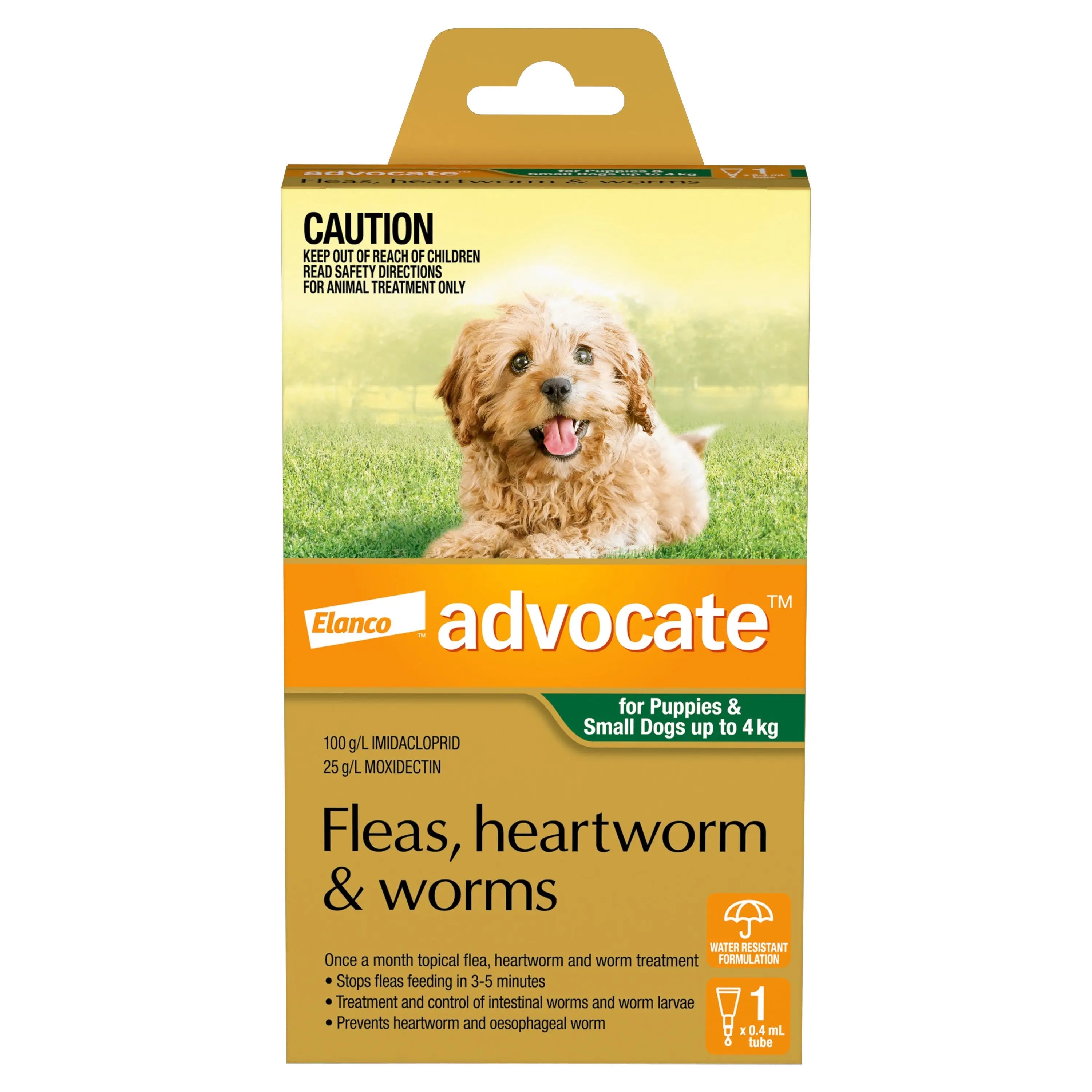 Advocate flea, heartworm, and worm treatment for puppies and small dogs