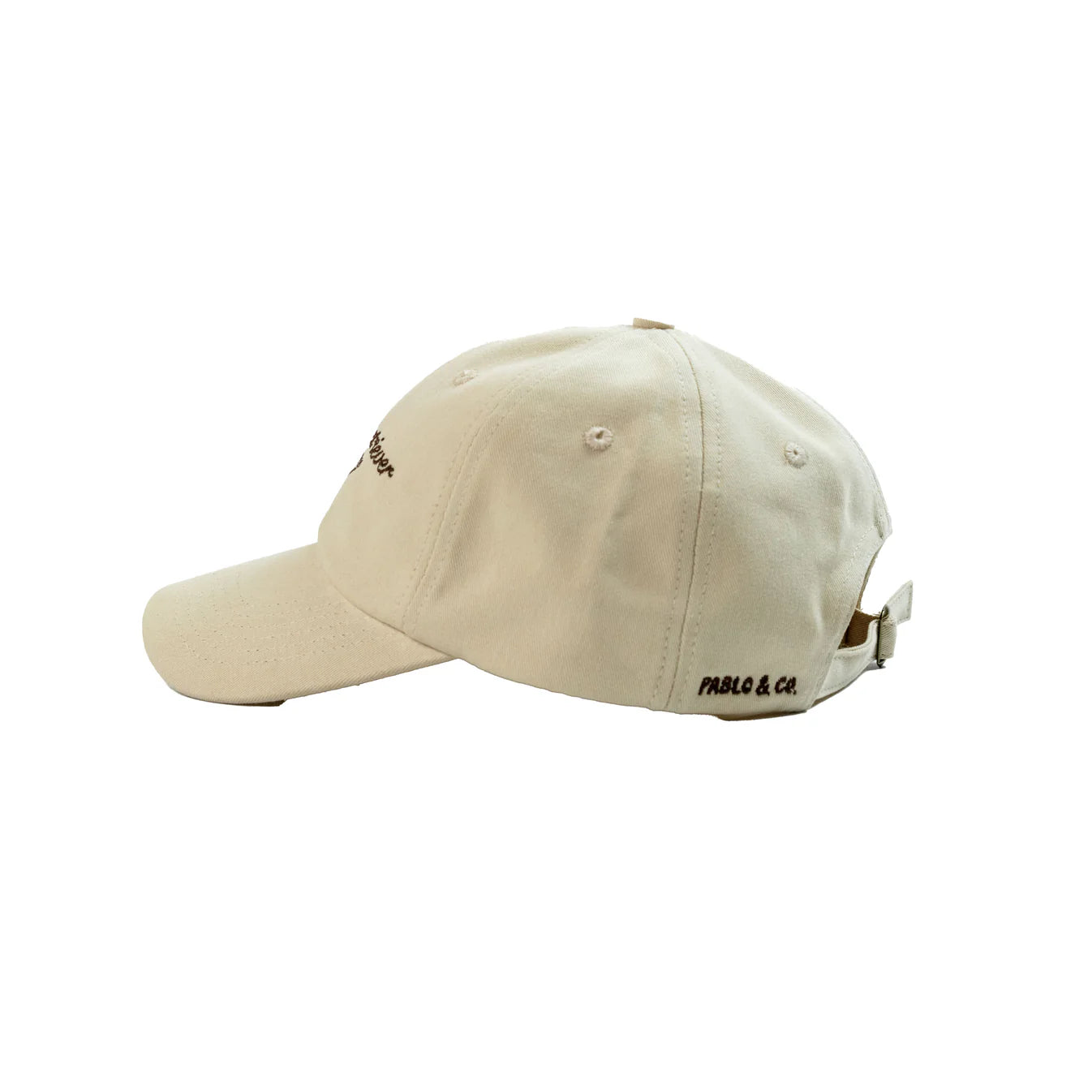 Beige cap with brand logo on a white background