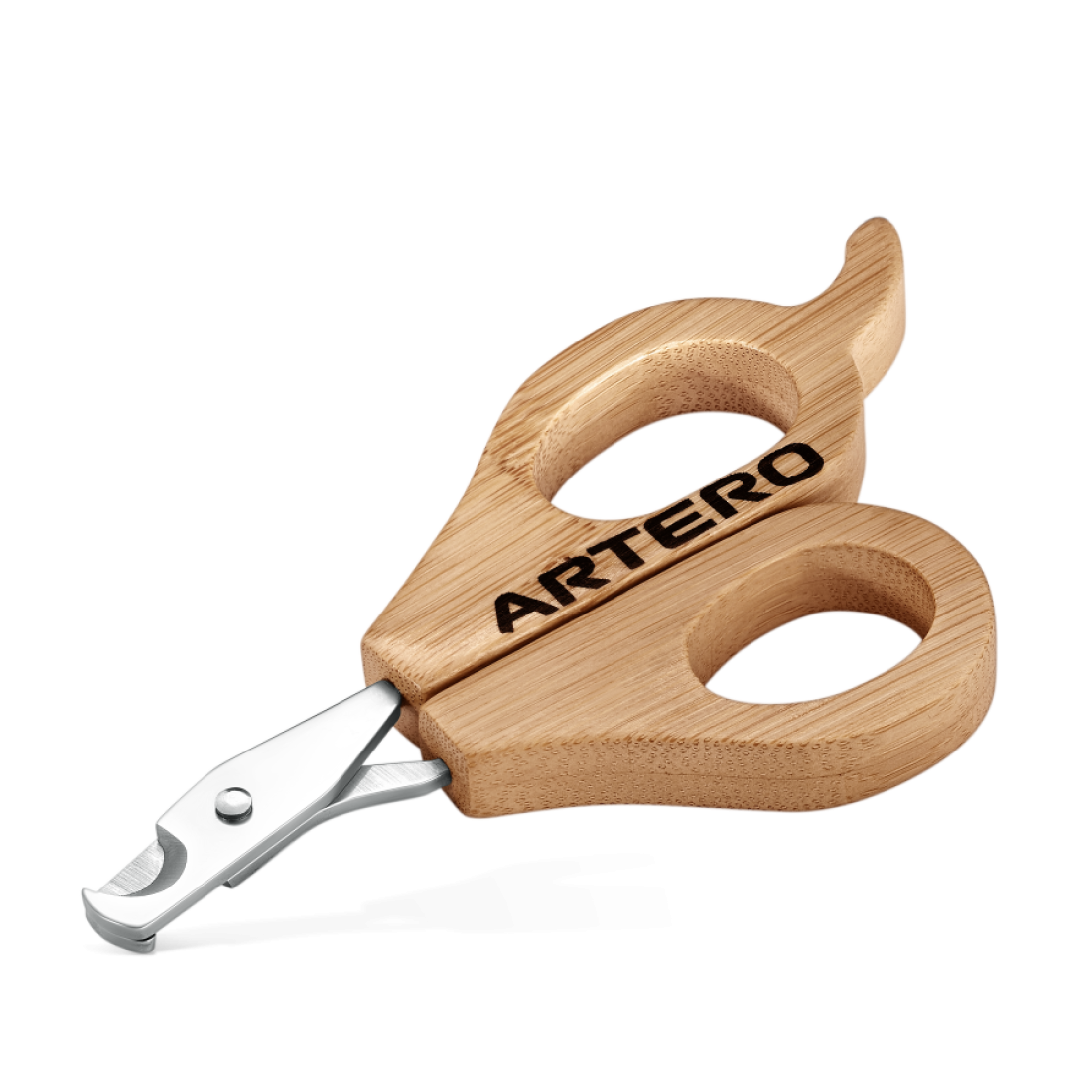 Wooden nail clippers for dogs with 'Artero' branding on a white background