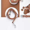 Brown silicone dog leash, waterproof