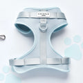 Light blue dog harness with 'Cocopup London' branding