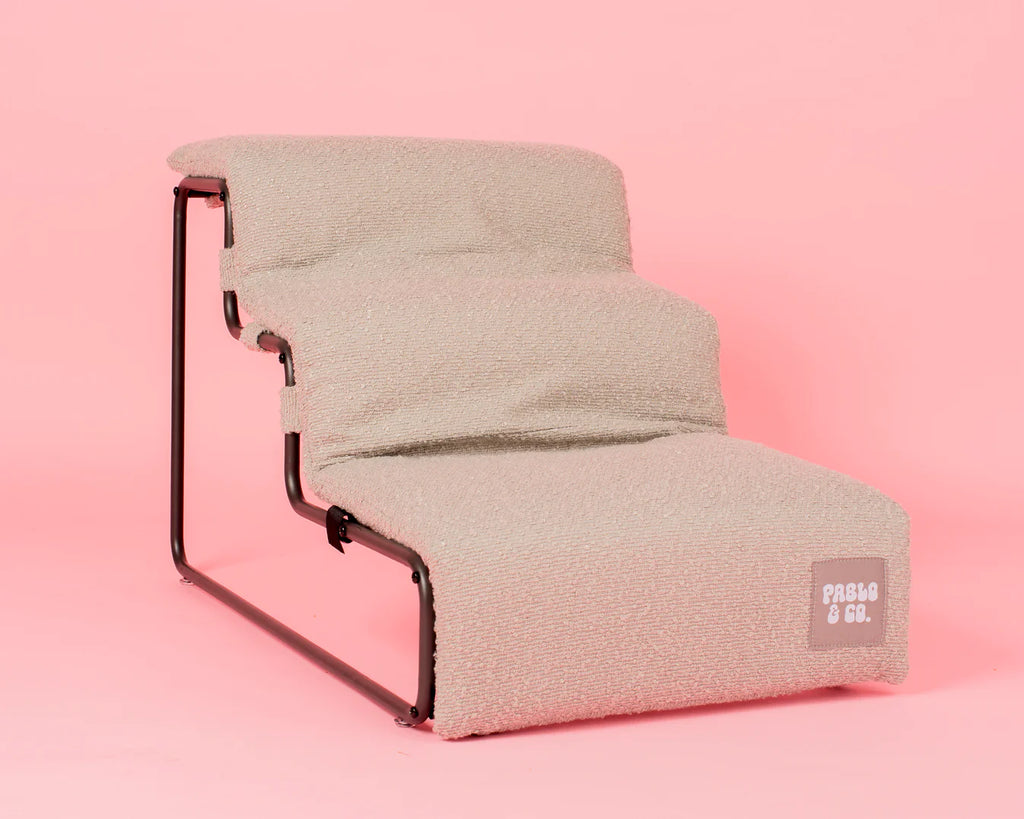 Pet Stairs for Cats & Dogs - Grey Boucle