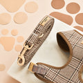 Plaid-patterned dog harness and leash