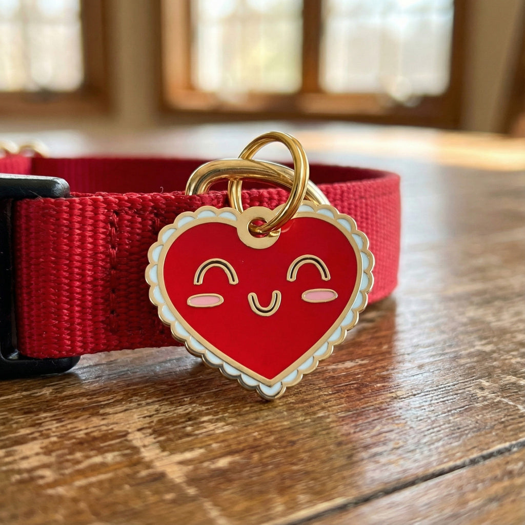 Red Heart Charm - QR Code ID Tag