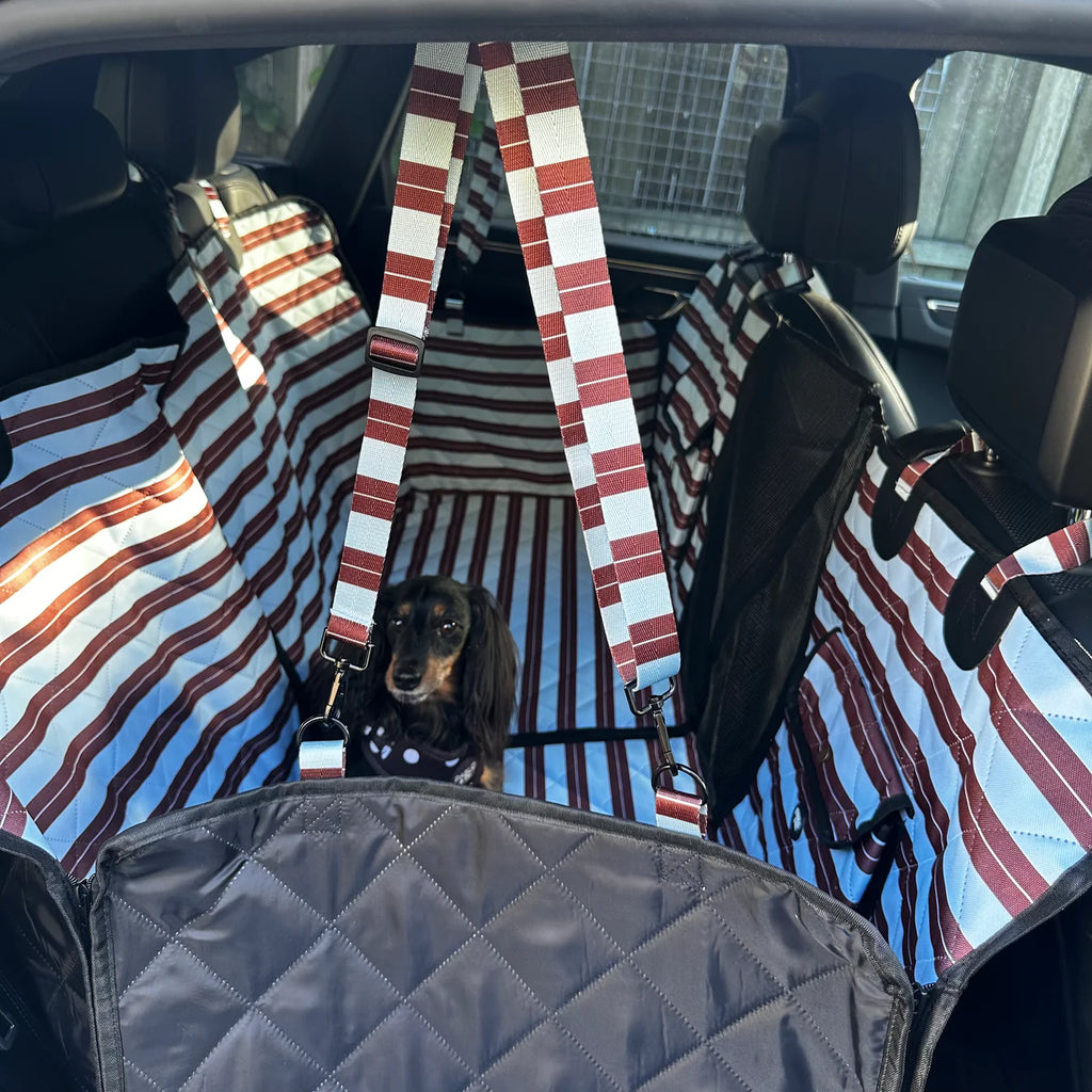 Deluxe Hard Base Hammock Car Seat Cover - Sunday Stripes