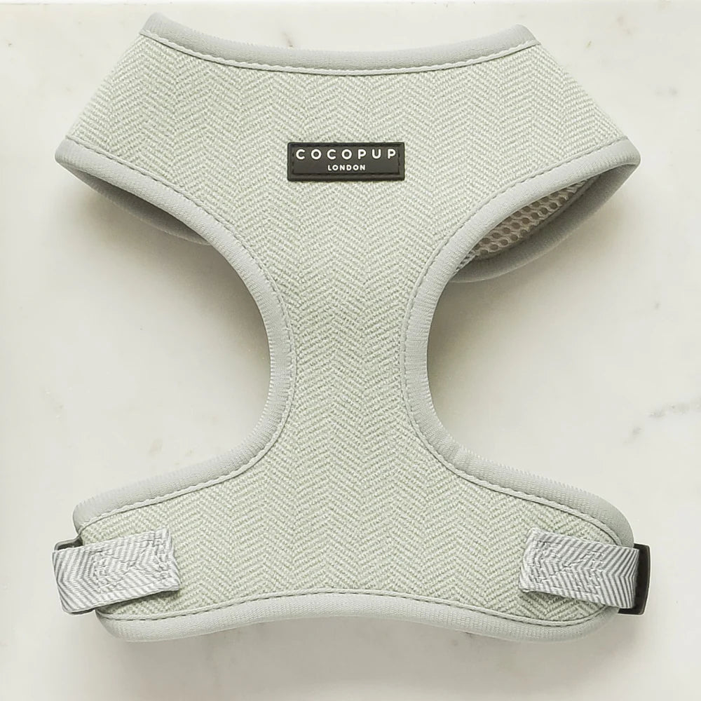Tweed Adjustable Neck Harness - Sage