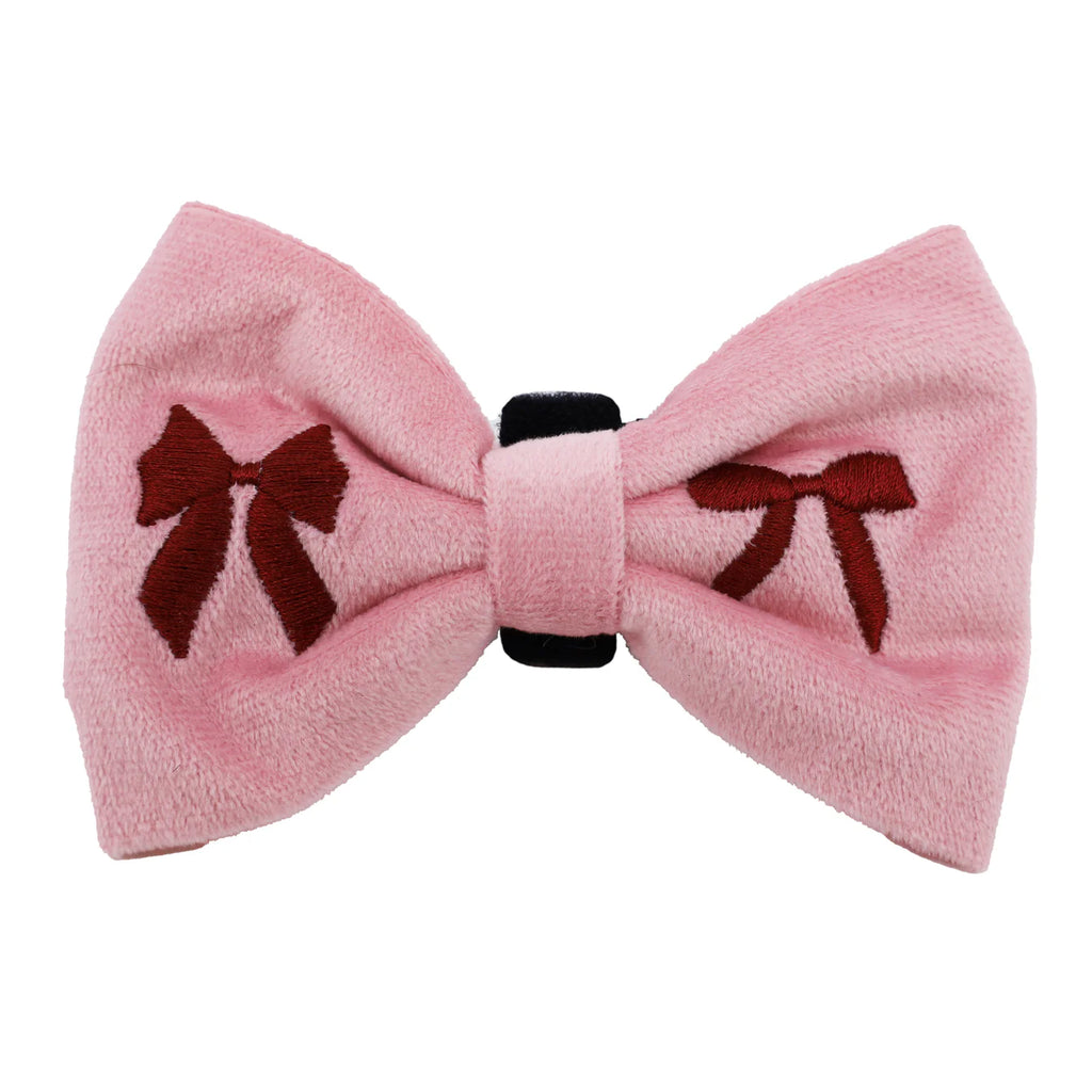 Velvet Blush Bows Dog Bow Tie