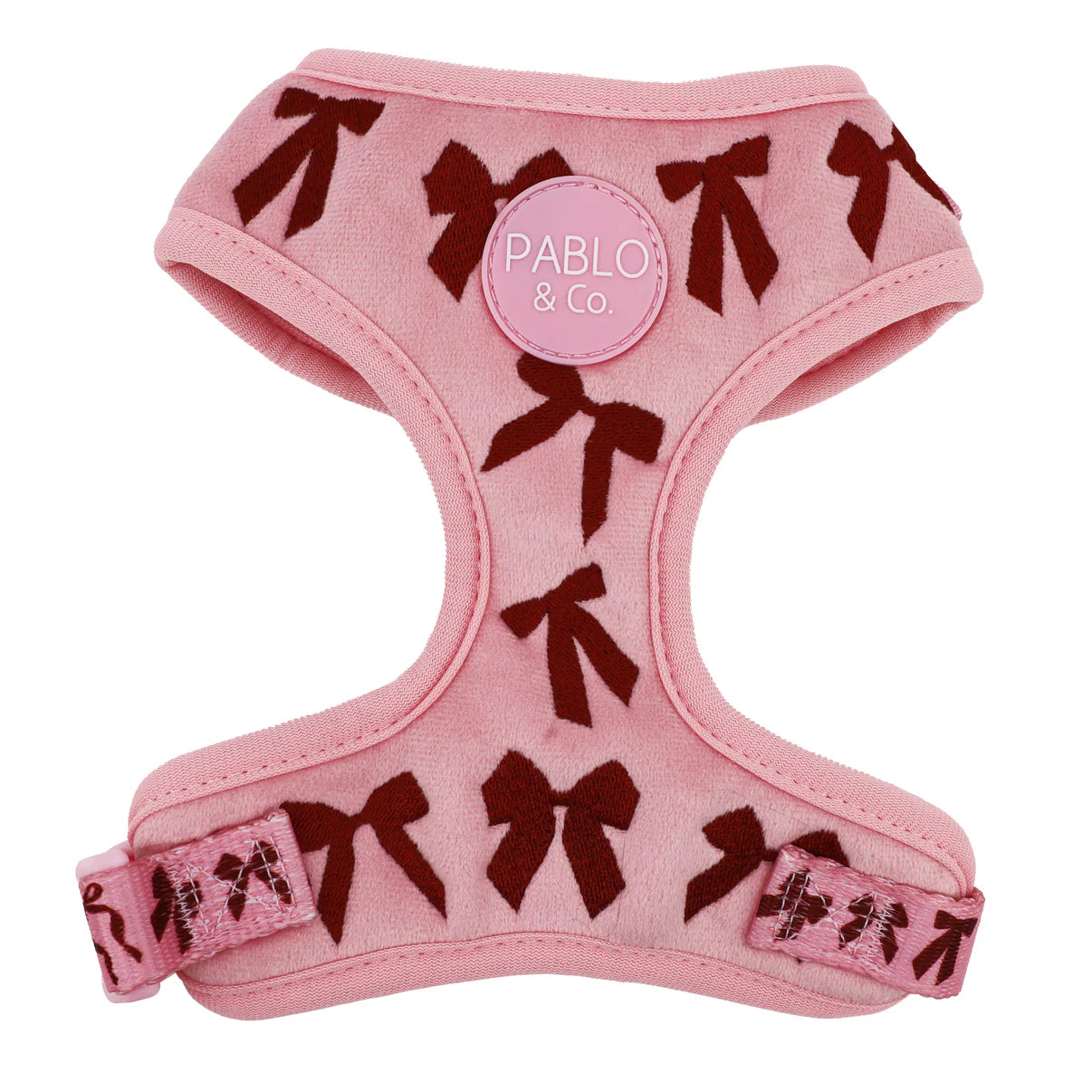 Velvet Blush Bows Adjustable Harness
